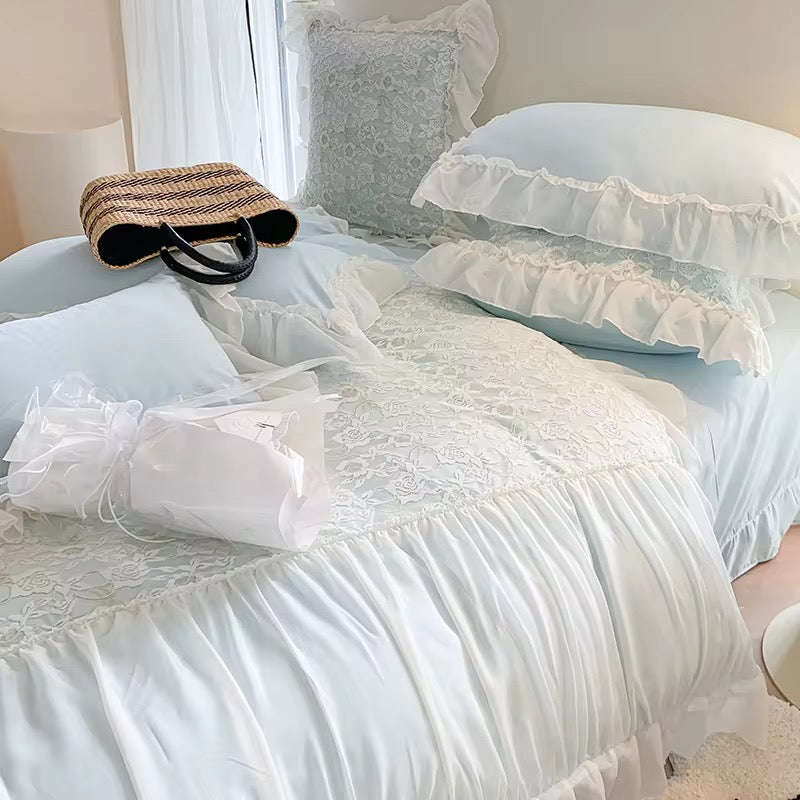 Vista Home | Romantic Ruffled Bedding & Princess-Style Lace Duvet Sets