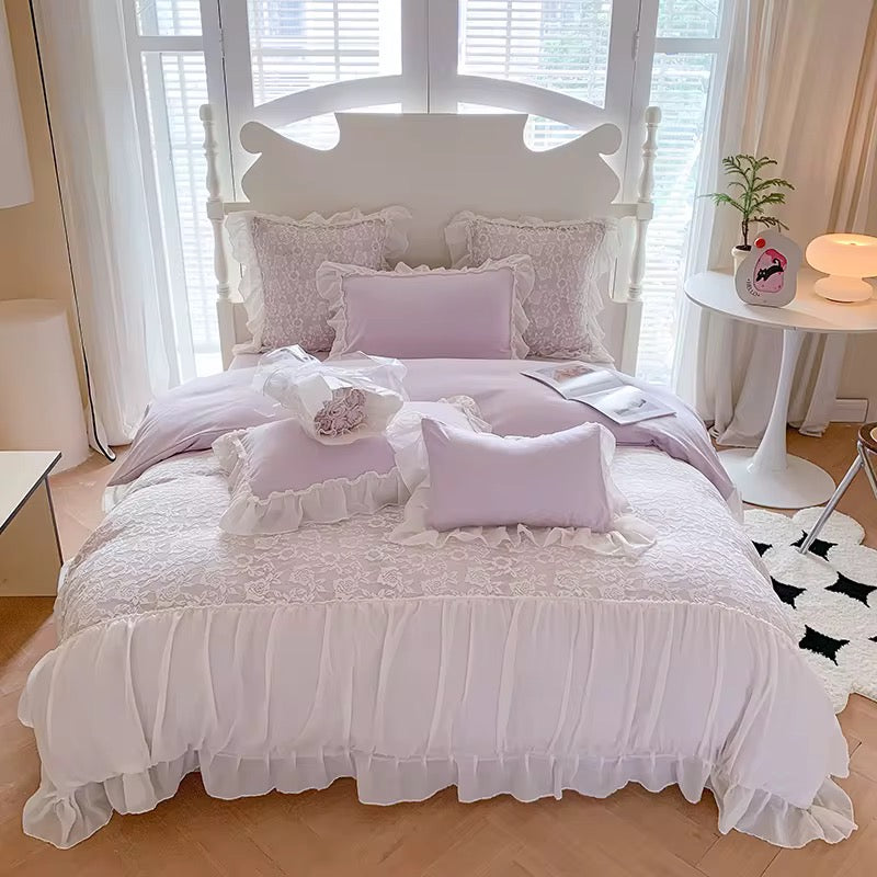 Vista Home | Romantic Ruffled Bedding & Princess-Style Lace Duvet Sets