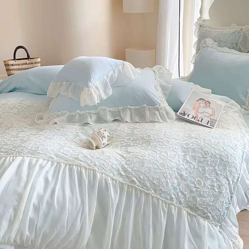 Vista Home | Romantic Ruffled Bedding & Princess-Style Lace Duvet Sets
