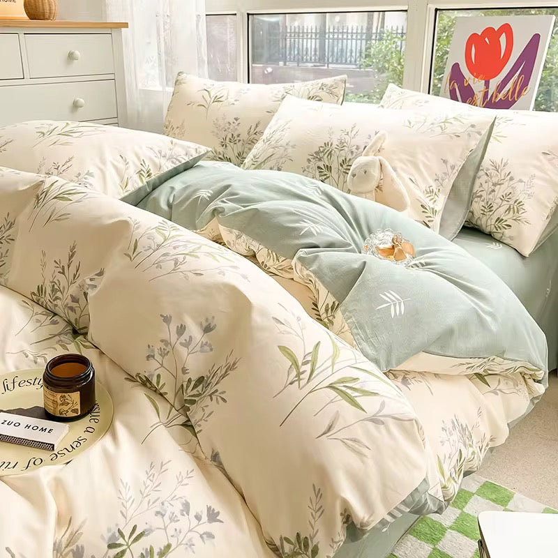 Vista Home Light Luxury 100% Cotton & Linen Set | 80-Count Hotel Quality