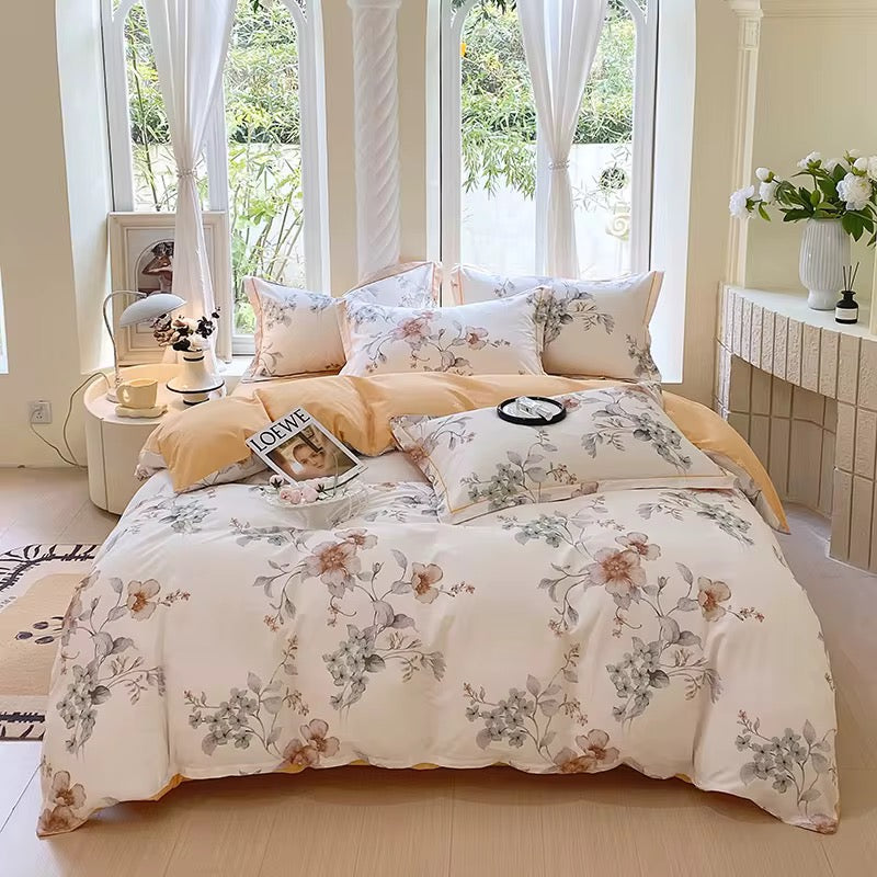 Vista Home 100% Cotton 260TC Bedding Set | Luxury 4-Piece Skin-Friendly Sheet Set | 2026 Breathable All-Season Comforter Cover