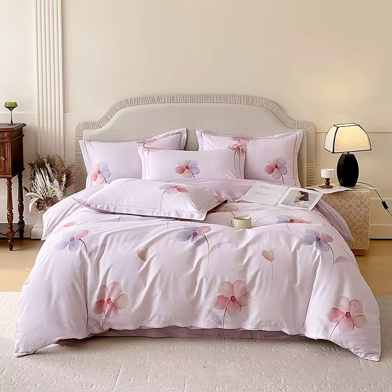 Vista Home 100% Cotton 260TC Bedding Set | Luxury 4-Piece Skin-Friendly Sheet Set | 2026 Breathable All-Season Comforter Cover