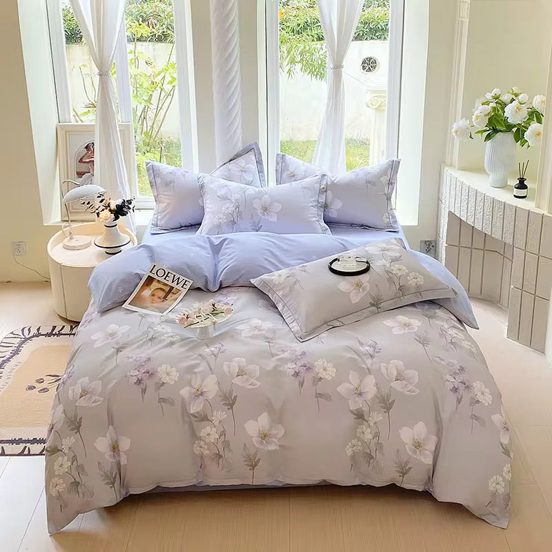 Vista Home 100% Cotton 260TC Bedding Set | Luxury 4-Piece Skin-Friendly Sheet Set | 2026 Breathable All-Season Comforter Cover