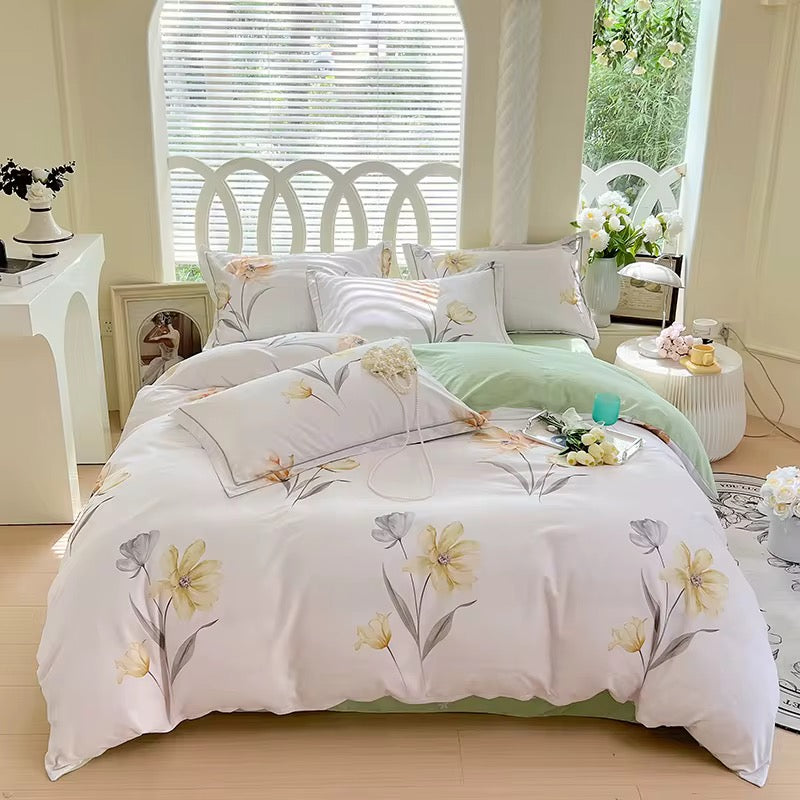 Vista Home 100% Cotton 260TC Bedding Set | Luxury 4-Piece Skin-Friendly Sheet Set | 2026 Breathable All-Season Comforter Cover