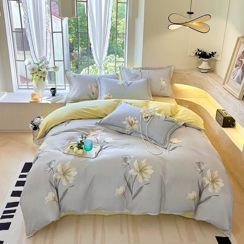Vista Home 100% Cotton 260TC Bedding Set | Luxury 4-Piece Skin-Friendly Sheet Set | 2026 Breathable All-Season Comforter Cover